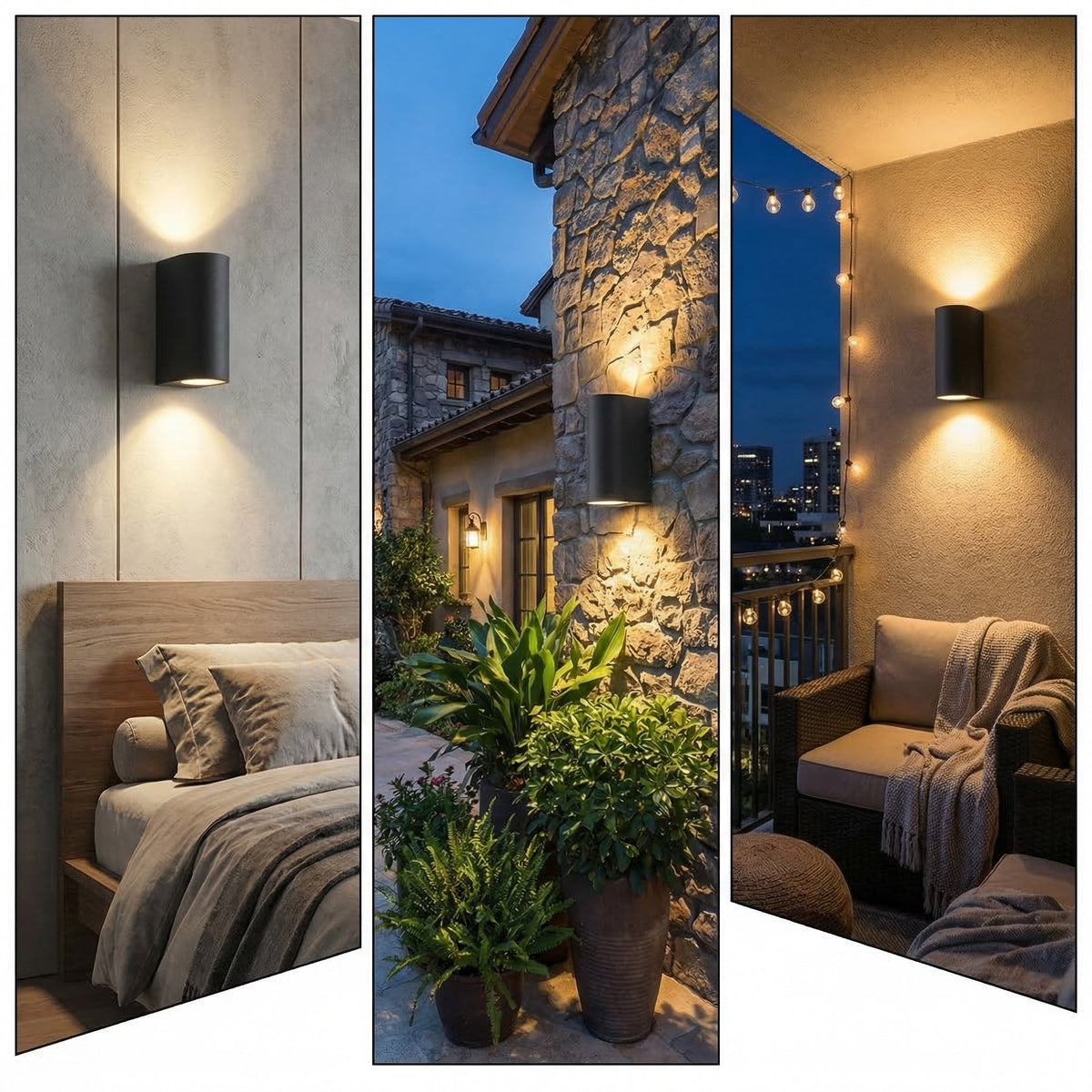 Cylindrical LED Outdoor Wall Light, 6W, IP65, Aluminium