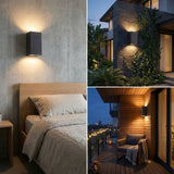 GLOAMING Vertical LED Outdoor Wall Light, Black Aluminium, 6W, Waterproof IP65