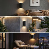 Curved LED Outdoor Wall Light, 6W, IP65, Black Aluminium