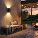 Rectangular LED Outdoor Wall Light, 6W, IP65, Black Aluminium
