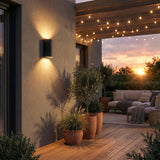 Curved LED Outdoor Wall Light, 6W, IP65, Black Aluminium