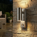 PIR Motion Sensor Outdoor Wall Light, GU10, Stainless Steel