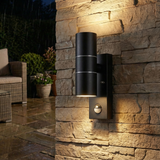 PIR Motion Sensor Outdoor Wall Light, GU10, Stainless Steel