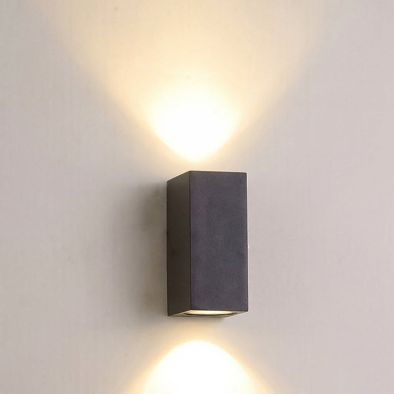 Rectangular LED Outdoor Wall Light, 6W, IP65, Black Aluminium