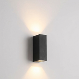 Slim Outdoor Up and Down Wall Light in Black Aluminium