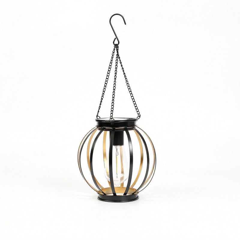 GLOAMING Solar Hanging Mesh Lantern, Iron Sphere, IP65 Waterproof, Warm LED