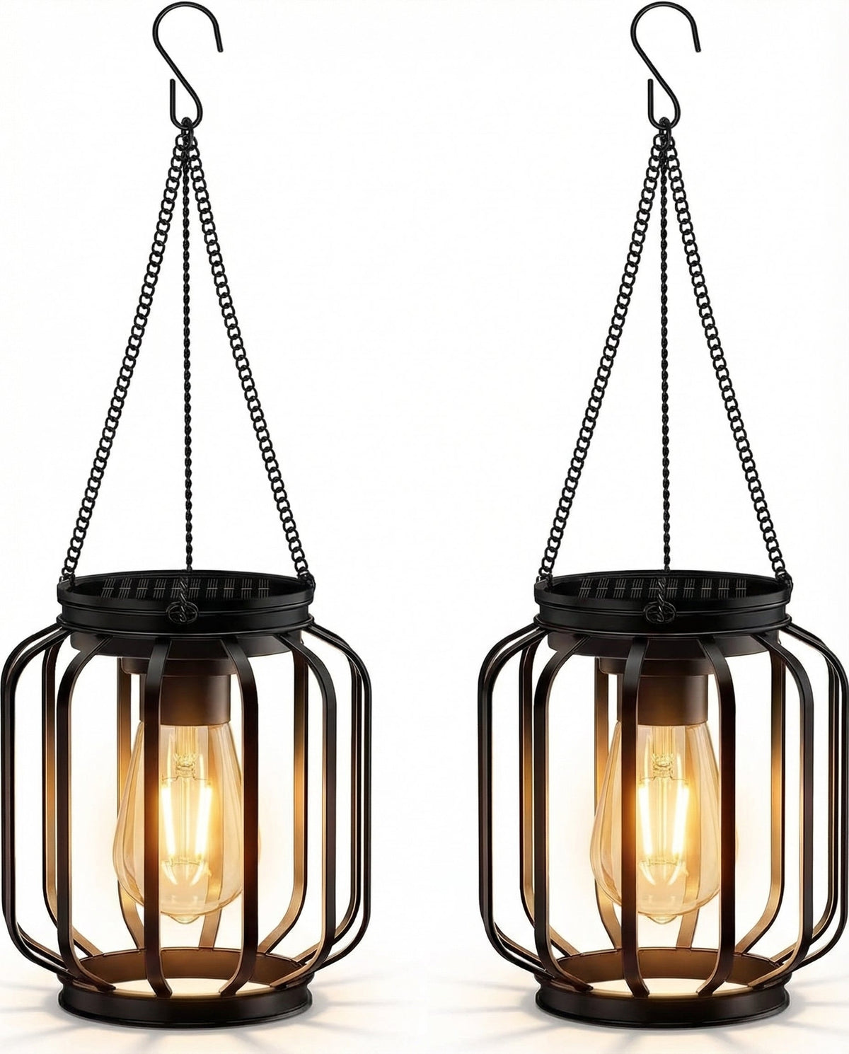 Solar Hanging Lantern, IP65, Iron Cage Design