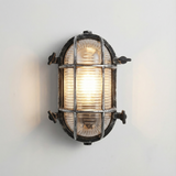 Industrial Outdoor Wall Lantern in Black Cast Aluminium