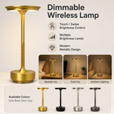 Cordless Metal Table Lamp with Touch Dimming