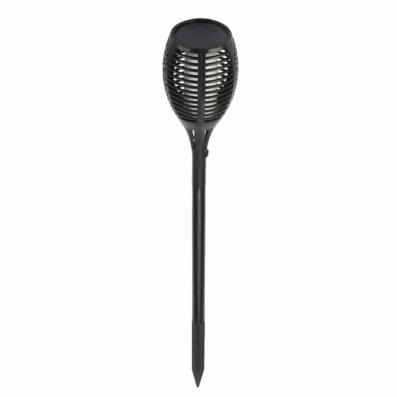 GLOAMING Solar Flame Torch Garden Light, Black, Flickering LED, Ground Stake