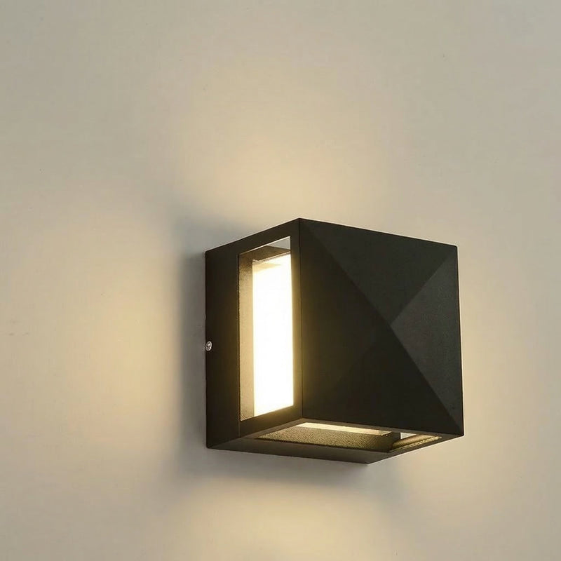 GLOAMING Geometric Cube LED Outdoor Wall Light, 12W, Waterproof IP65, Warm/Cool White