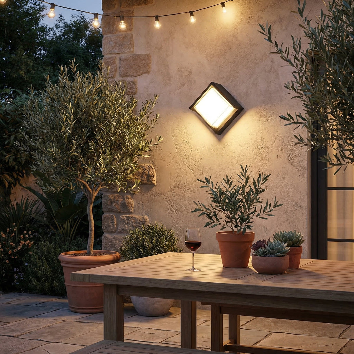 GLOAMING Compact Square LED Outdoor Wall Light, 6W, Waterproof IP65, Warm/Cool White