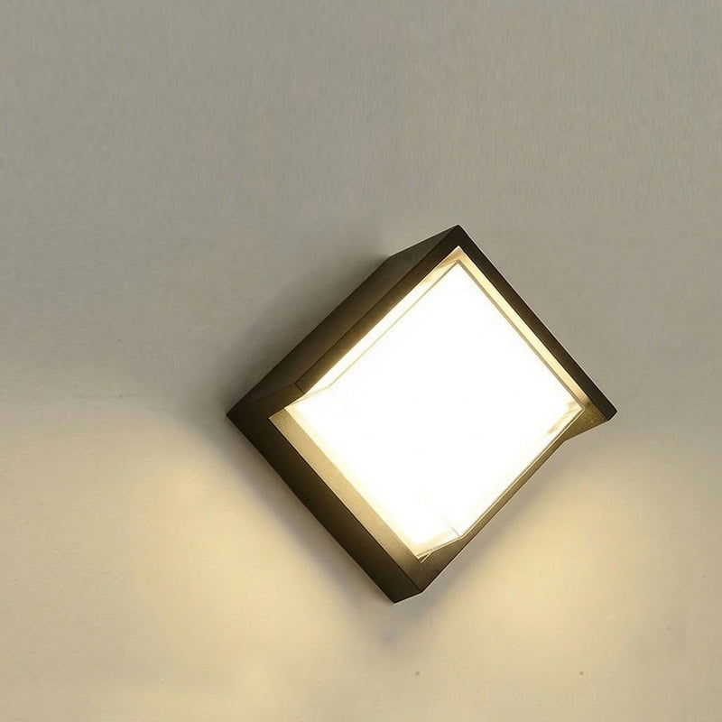 GLOAMING Compact Square LED Outdoor Wall Light, 6W, Waterproof IP65, Warm/Cool White