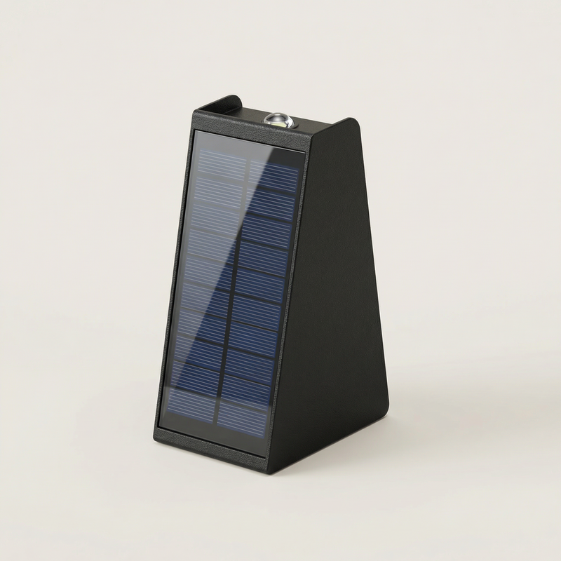 GLOAMING Solar LED Outdoor Wall Light, Triangular, Warm White 3000K, Up & Down