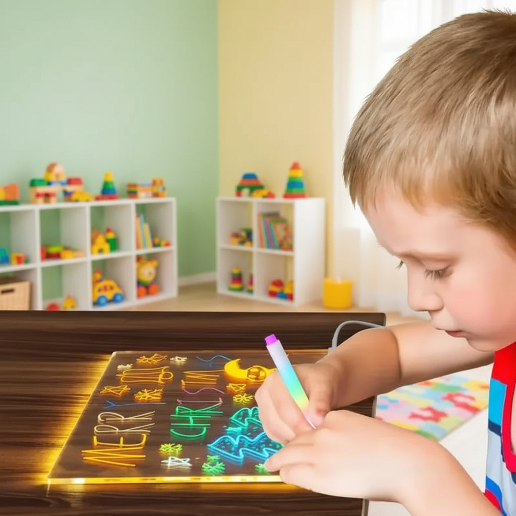 LED Drawing Board for Kids with 7 Coloured Pens