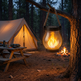 Solar Flame Lantern for Hanging or Handheld Outdoor Use