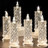 Flameless LED Candle with Warm White Crystal-Effect Glow