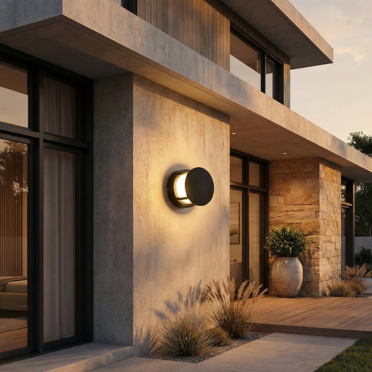 GLOAMING LED Disc Outdoor Wall Light, 12W, Waterproof IP65, Warm/Cool White
