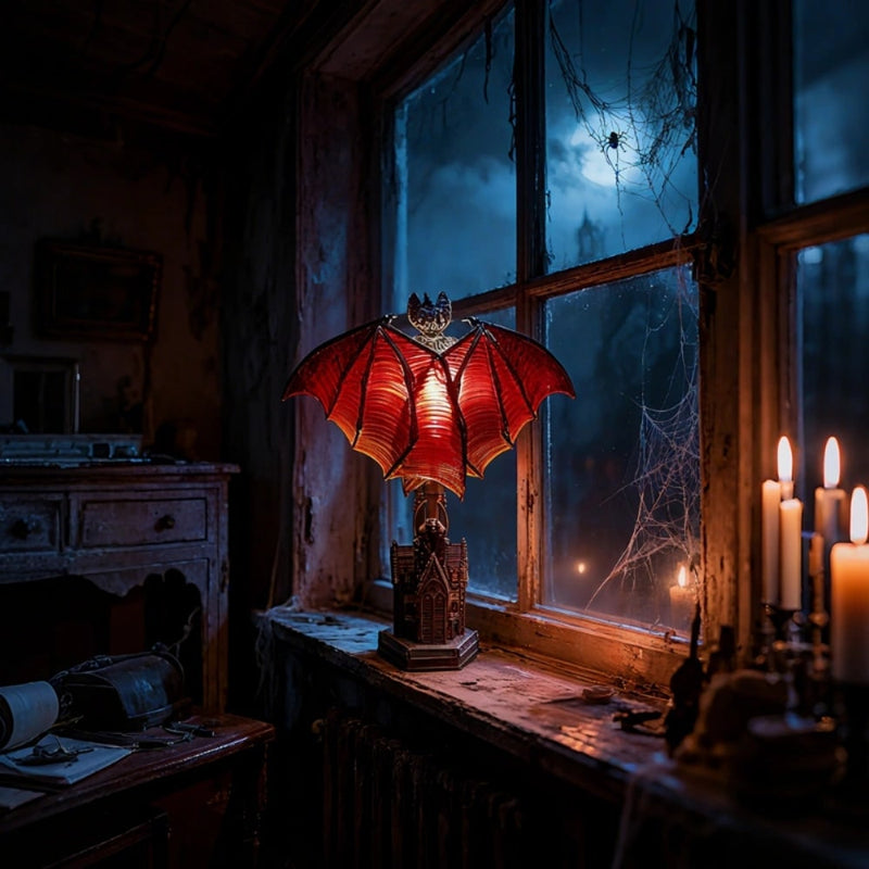 Bat Decorative Table Lamp, Gothic Halloween Accent Light – Gloaming