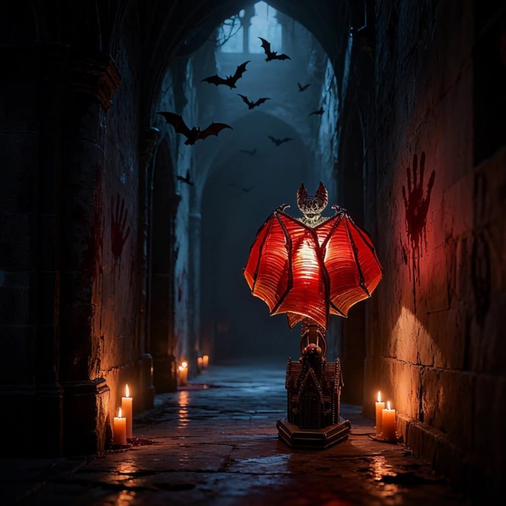 Bat Decorative Table Lamp, Gothic Halloween Accent Light – Gloaming