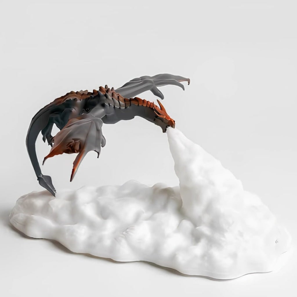 Dragon Flame-Effect LED Night Light, Rechargeable Halloween Lamp – Gloaming