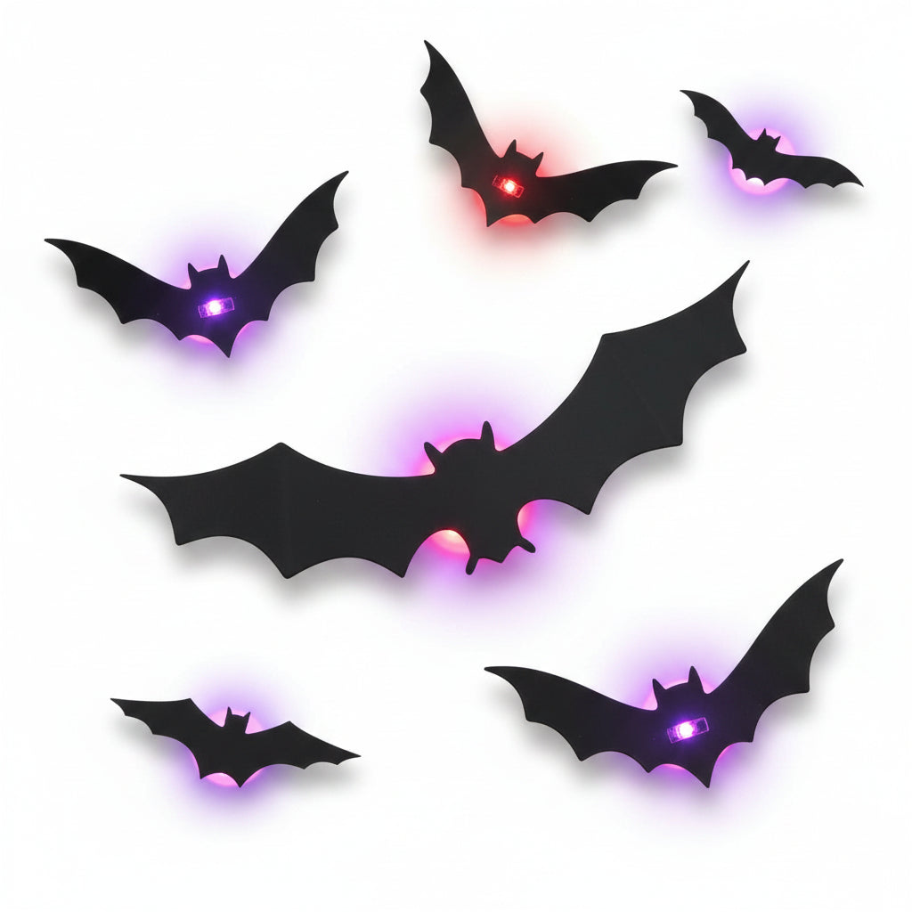 Light-Up 3D Bat Wall Decorations for Halloween