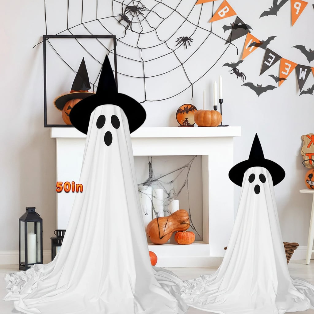 Outdoor Halloween Ghost Decoration – Motion-Activated Lights and Sound