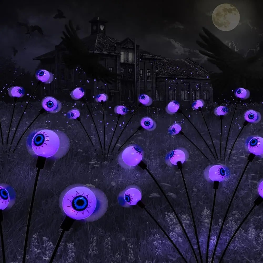Solar Glowing-Eye Garden Orb Lights, Outdoor Halloween Decor – Gloaming