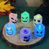 Pumpkin LED Tea Lights, Battery-Operated Halloween Candle Set – Gloaming
