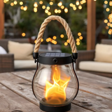 Solar Halloween Lantern with Flickering Flame Effect