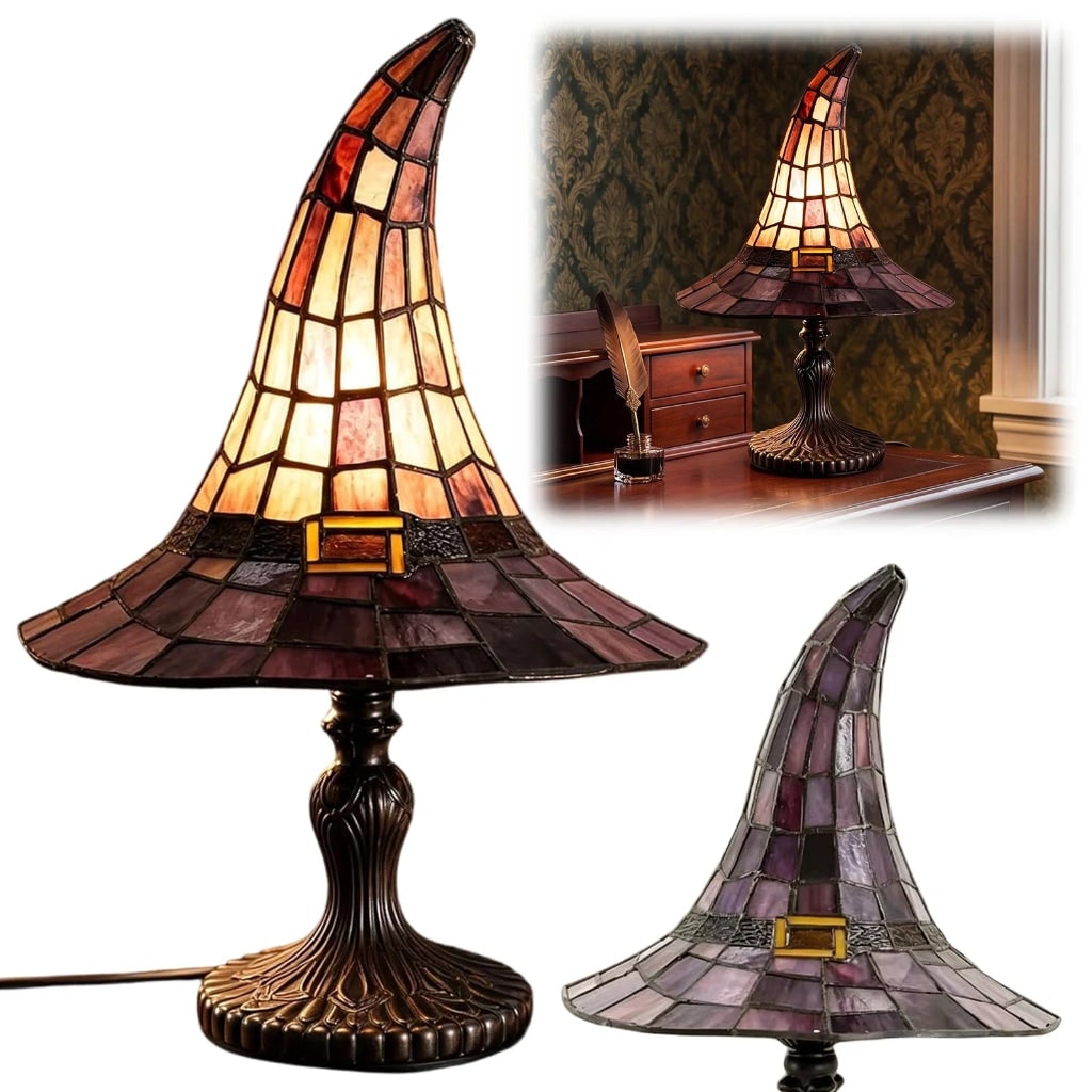 Halloween Table Lamp – USB Witch Hat Light in Warm White