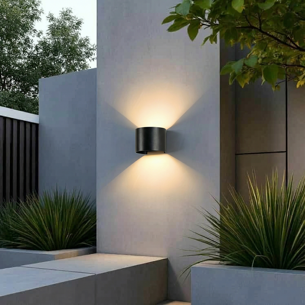 GLOAMING Adjustable LED Up & Down Wall Light, Square/Half-Circle, 6W/10W/12W, Waterproof