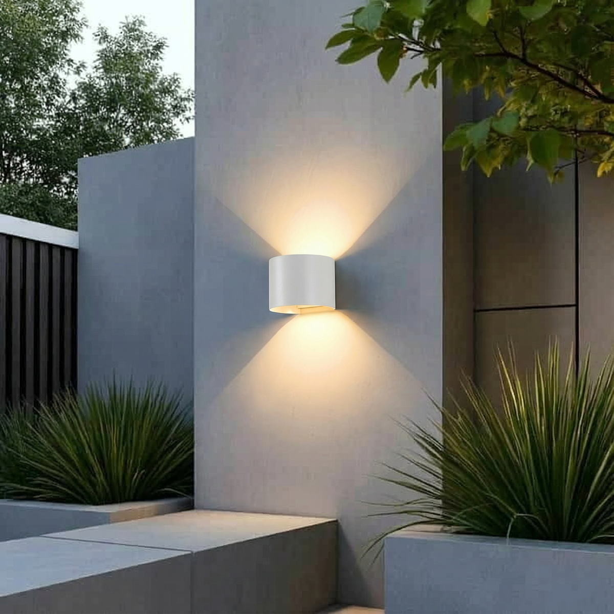 GLOAMING Adjustable LED Up & Down Wall Light, Square/Half-Circle, 6W/10W/12W, Waterproof