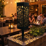 Solar Garden Pathway Light, Hollow-Cut Design, Warm White