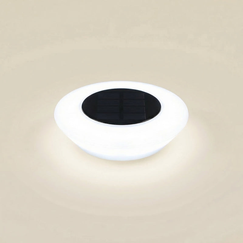 GLOAMING Solar LED Ground Light, White, Halo Design, Waterproof