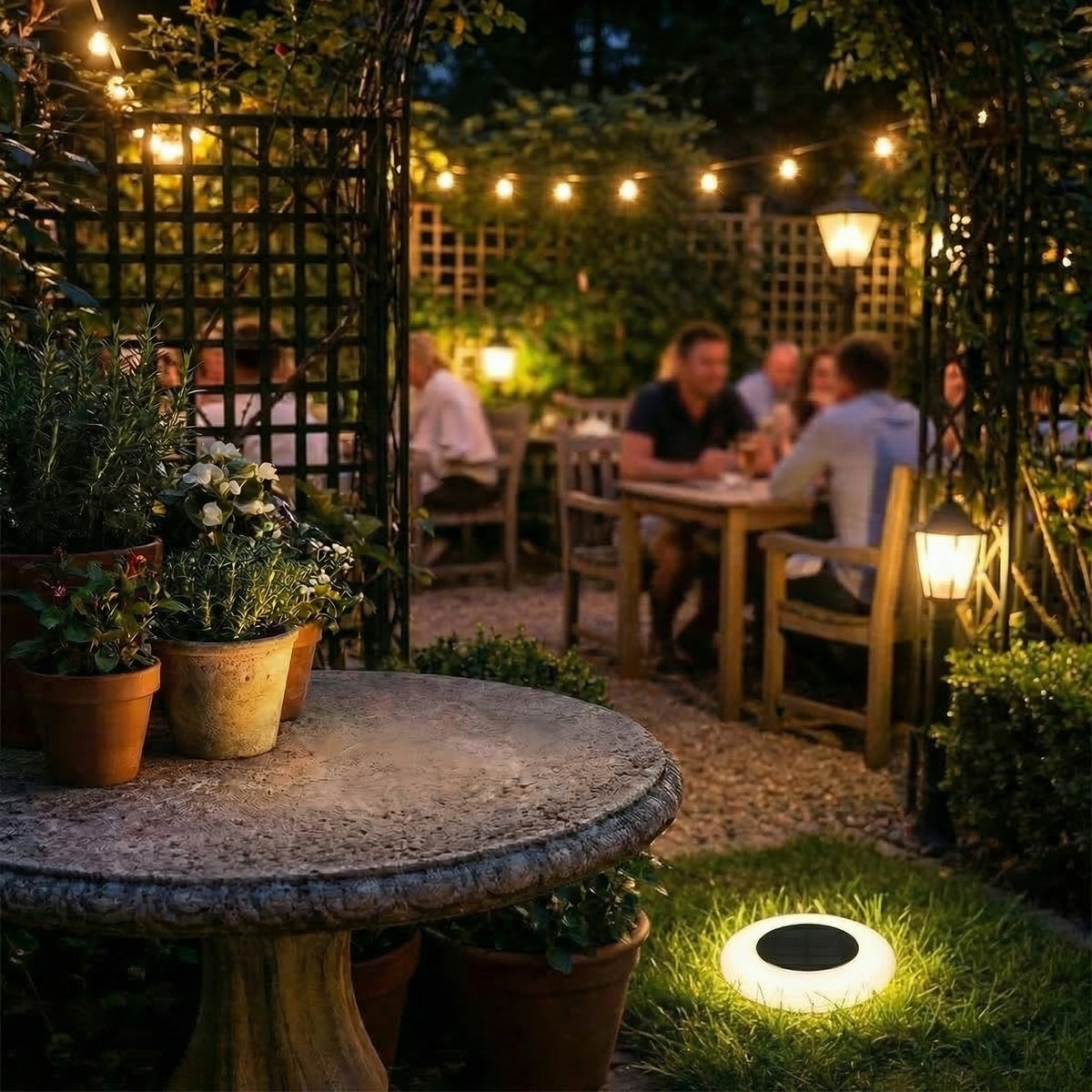 Solar LED Ground Light, Waterproof, Halo Design