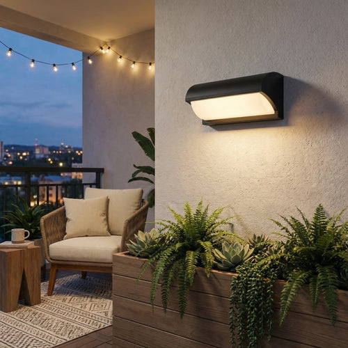 GLOAMING 22W LED Outdoor Wall Light, Black, Waterproof IP65, Warm White
