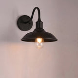 Vintage Industrial Outdoor Wall Lantern in Black Wrought Iron