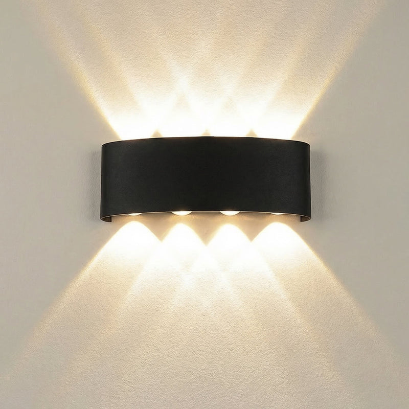 GLOAMING 8W LED Up & Down Wall Light, Black/White, Waterproof