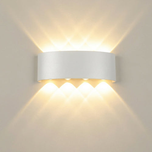 GLOAMING 8W LED Up & Down Wall Light, Black/White, Waterproof
