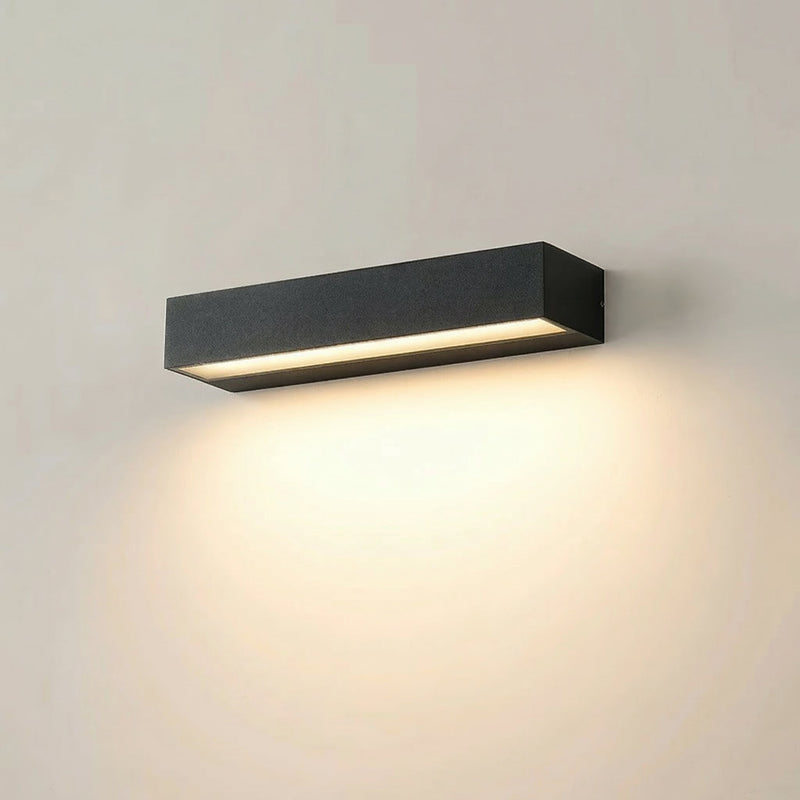 GLOAMING 18W LED Outdoor Wall Light, Black, Linear Design, Waterproof IP65