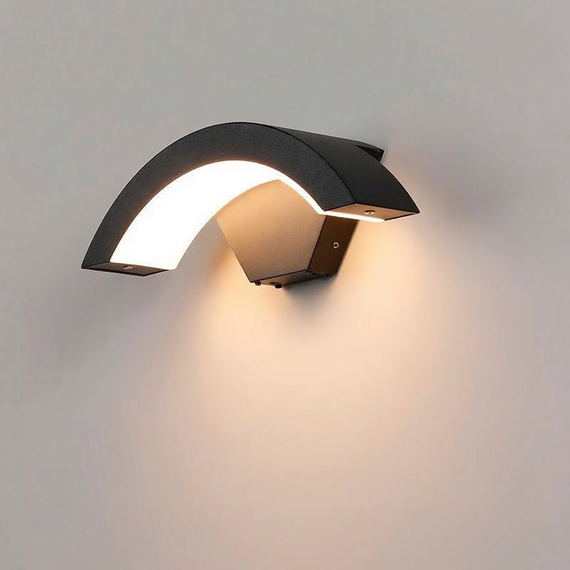 GLOAMING 24W LED Outdoor Wall Light, Curved Arch, Motion Sensor, Waterproof IP65
