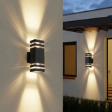 Double-Head Outdoor Wall Light with Up and Down E27 Lamps