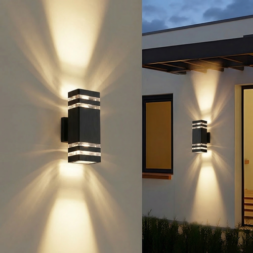 GLOAMING Double Head Outdoor Wall Light, E27 Fitting, Waterproof IP65, Up & Down