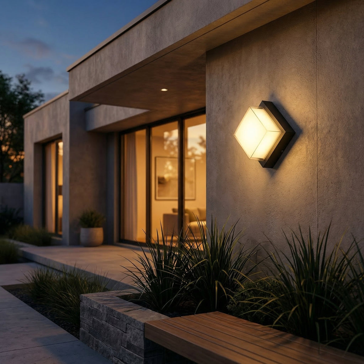 Circular LED Outdoor Wall Light, 12W, IP65, Halo Design