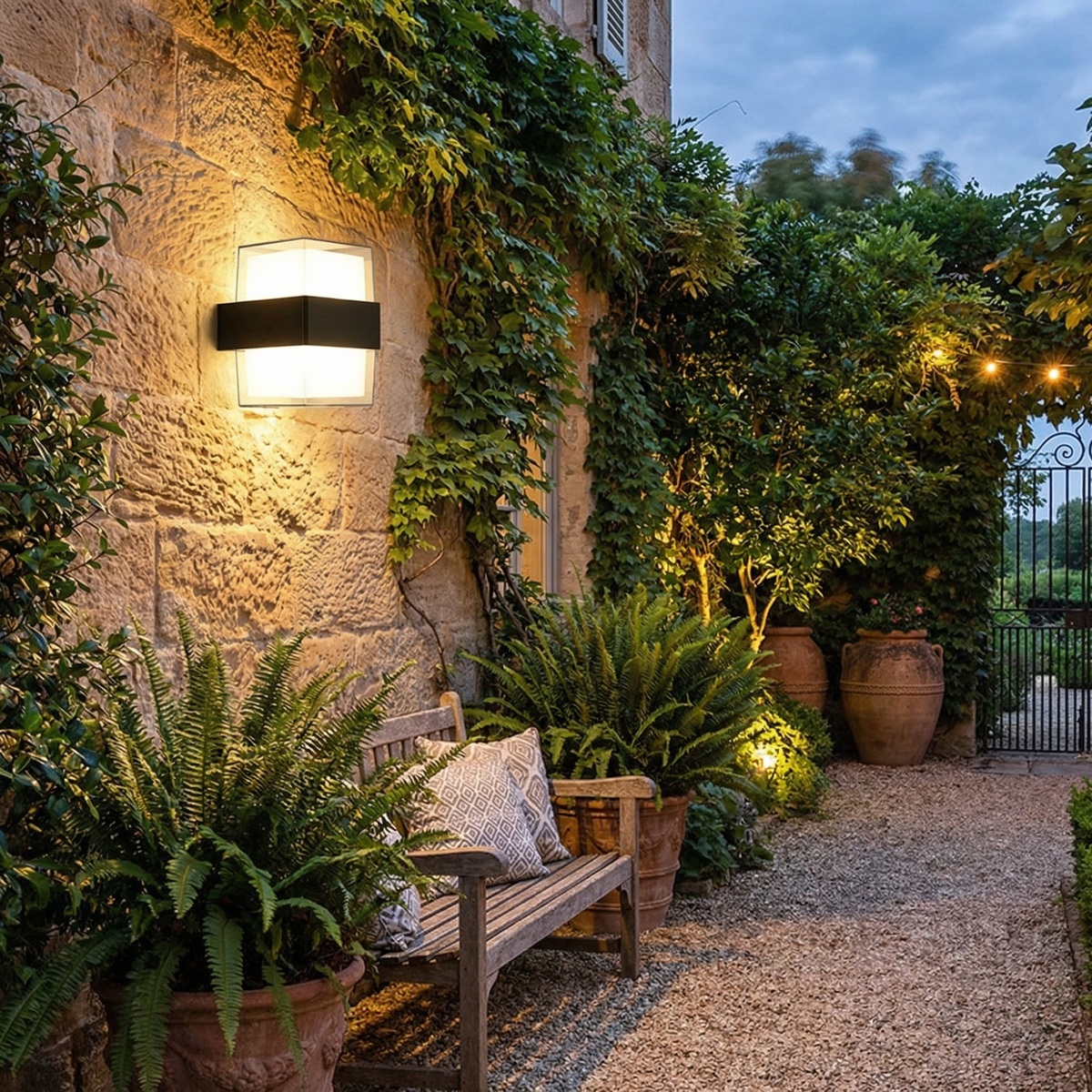 GLOAMING Dual-Head LED Outdoor Wall Light, Warm White, Waterproof