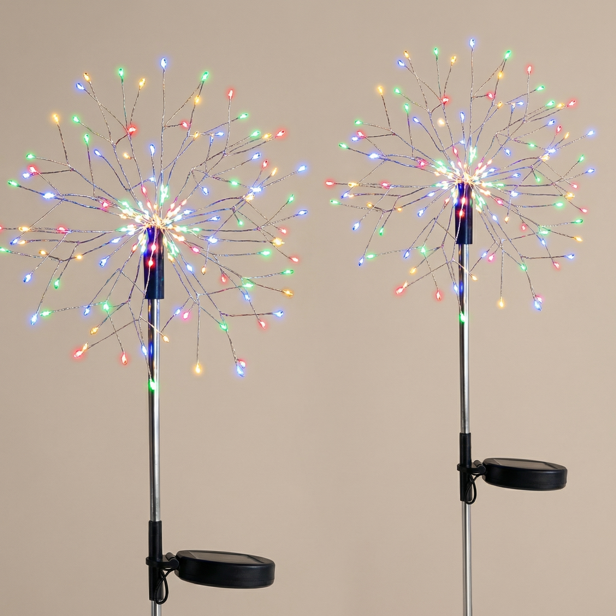 Solar Firework Garden Stake Lights in Warm White or Multicolour