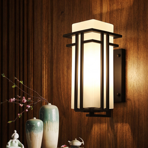 Chinese-Style Outdoor Wall Lantern with 3 Light Colours
