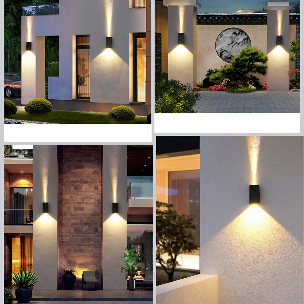 Solar LED Outdoor Wall Light, Up and Down, Warm White 3000K