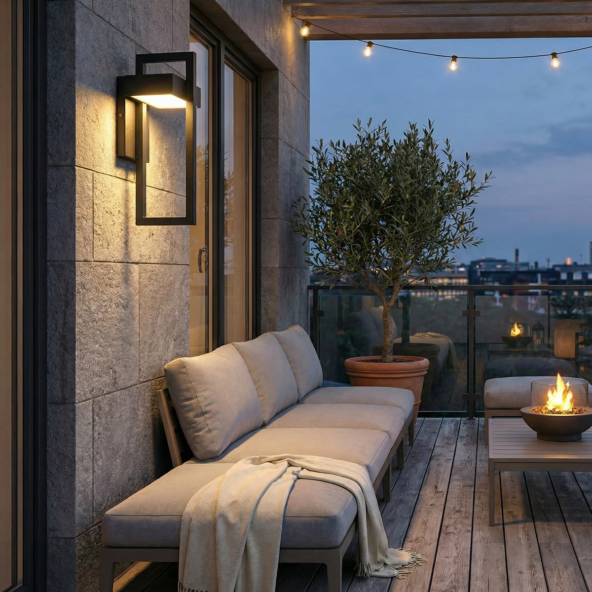LED Balcony Wall Light, 12W, Stainless Steel, Water-Resistant